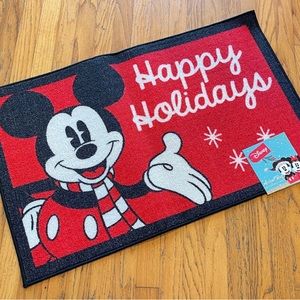 Disney happy holidays Mickey Mouse snowflake door mat
